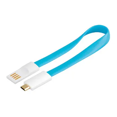 PremiumCord Kabel micro USB, A-B 0,2m magnetický, barva modrá