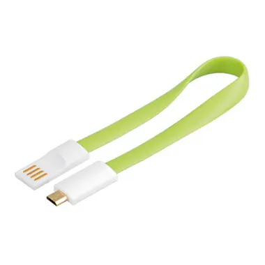 PremiumCord Kabel micro USB, A-B 0,2m magnetický, barva zelená / doprodej