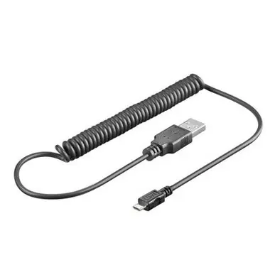 PremiumCord Kabel micro USB, A-B 1m - kroucený