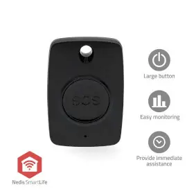 Nedis Inteligentní nouzové tlačítko černá / Zigbee 3.0 / Typ baterie: CR2450 