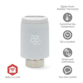 Nedis Řízení Radiátorů SmartLife / Zigbee 3.0 / Napájení z baterie / LED / Android & iOS