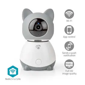 Nedis SmartLife Vnitřní kamera / Wi-Fi / Full HD 1080p / Náklon / Cloudové Úložiště (volitelně) / microSD 