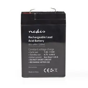Nedis Dobíjecí olověný akumulátor / Olověné / Dobíjecí / 6 V / 4000 mAh
