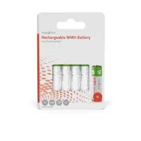 Nedis Dobíjecí Ni-MH baterie AA 4 ks / 1.2 V DC / 1300 mAh 