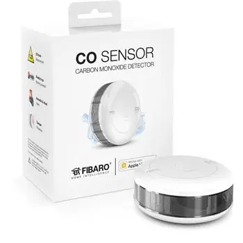 Fibaro CO senzor pro Apple HomeKit bílá / detektor oxidu uhelnatého / teplotní čidlo / zvuková výstraha